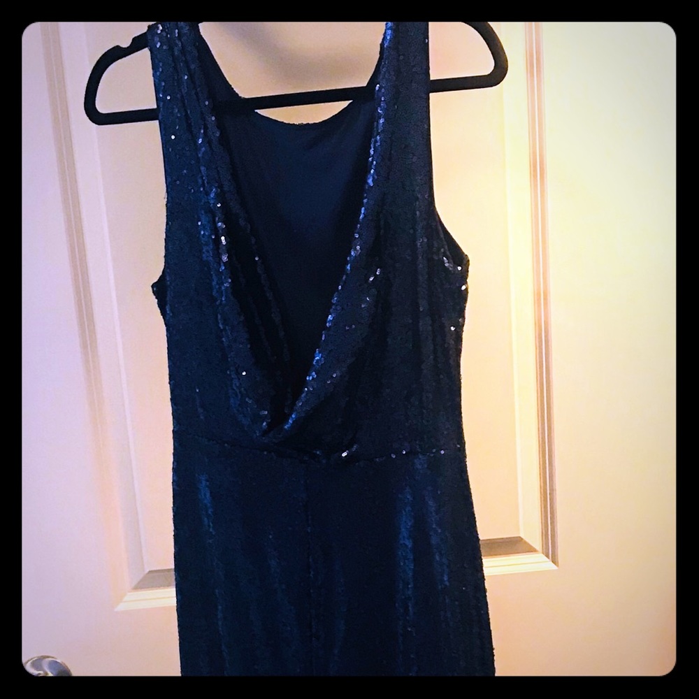 Lulu’s Matte Blue sequin - full length gown
